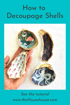 how to decoupage shells