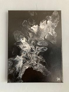 "\"Smoke Dance\" Original dutch pour acrylic painting Black and white Gloss Varnish 30x21cm stretched canvas" Dutch Pour Acrylic Painting, Acrylic Painting Black And White, Pour Acrylic, Painting Black And White, Acrylic Art Projects, Dutch Pour, Acrylic Pouring, White Gloss, Black Canvas