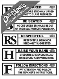 a poster with instructions on how to use the rules for teaching and other purposess