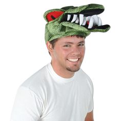 Highlights: one size fits most (1/Package) Packages per case: 6 Details: Going on a Vacation to the South? Blend right in with this Plush Crocodile Hat! one size fits most You get 6 Each in each full case you buy.This Plush Crocodile Hat is the perfect way to show off your wild side! This one size fits most hat is made with a soft, plush fabric and will keep you comfortable all day long. The top of the hat is shaped like a crocodile's head and is adorned with embroidered eyes and teeth. The hat Crocodile Hat, Embroidered Eyes, Crocodiles, Plush Fabric, Soft Plush, The Go, Highlights, Hats, Fabric