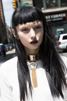 Nasty Gals In the Wild: Gals of Summer: KIKI The Minimalist Bleached Eyebrows, Deep Wave Brazilian Hair, Lip Tips, Baby Bangs, Tips Hair, Short Bangs, Short Fringe, Gothenburg, Long Black Hair