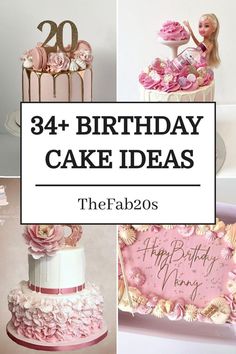 birthday cake ideas for the fab20s with barbie dolls and pink flowers on top