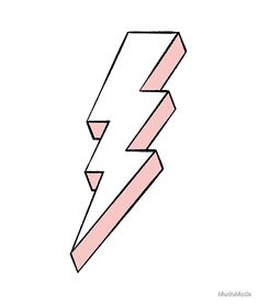 a drawing of a pink lightning bolt