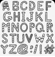 the alphabet is made up of letters and numbers with different shapes, sizes and colors