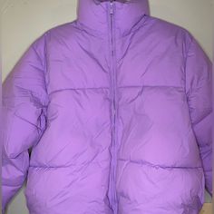 A New Day Water Resistant Purple Puffer, Never Worn, Size Xs Purple Outerwear For Cold Weather In Spring, Casual Purple Puffer Jacket For Fall, Casual Purple Puffer Jacket, Casual Purple Outerwear For Cold Weather, Sporty Purple Outerwear For Cold Weather, Casual Purple Puffer Jacket With Long Sleeves, Purple Nylon Winter Outerwear, Campera Puffer, A New Day