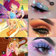 Stella Winx Club Makeup, Winx Club Makeup Looks, Winx Makeup Inspired, Winx Inspired Makeup, Winx Club Makeup, Winx Club Nails, Winx Makeup, Maquillage Harry Potter, Bloom Makeup