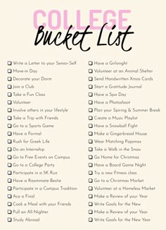 Things To Do In College Bucket Lists, 365 Things To Do In A Year Every Day, University To Do List, Back To School Bucket List, Bucket List Goals, College Bucket List Crazy, 2024 Bucket List Ideas, University Bucket List, 2024 Bucket List