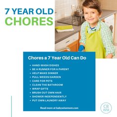 a young boy in an apron is cleaning the kitchen