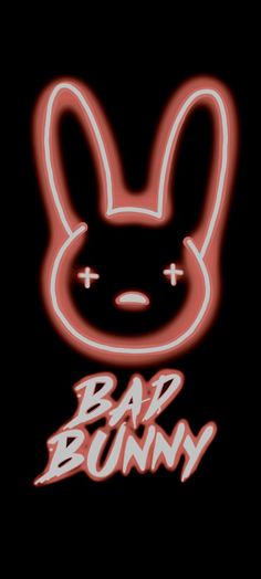 a neon bunny with the words bad bunny on it