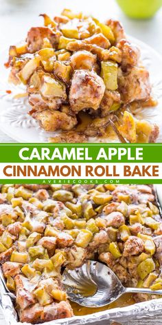 Need an easy brunch recipe? This easy cinnamon recipe is ready in just 30 minutes! It's a simple breakfast idea featuring a cinnamon roll casserole. Soft and gooey with a delicious flavor, this Caramel Apple Cinnamon Roll Bake is sure to be a hit! Apple Cinnamon Roll Bake, Apple Dapple, Apple Food, Cinnamon Roll Bake, Apple Cinnamon Rolls, Apple Bars, Nice Recipes, Apple Baskets, Weekend Breakfast