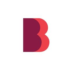 the letter b is shown in red and purple