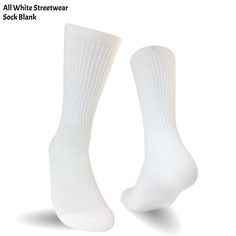 Fully printable, all-white socks. Ideal for all-over dye sublimation printing and recommended style for streetwear or casual wear! Use our Streetwear Inserts, load and print both sides. Print instructions: 400 degrees, 30-35 seconds under press.Tutorial video showing the full sublimation process here: The Best Way to Fully SUBLIMATE SOCKS Has a medium, even thickness throughout the sock, breath-ability, and vibrancy in print throughout. Definitely the best all-over sublimated sock on the market Tna White Socks, Nee High White Socks, Printable Socks Template, Casual White Breathable Knee-high Socks, Comfortable White Anti-odor Socks, Casual White Knee-high Sports Socks, Casual White Anti-odor Socks, Comfortable White Cotton Knee-high Socks, White Breathable Socks