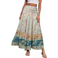 Material: S=Us 4-6m=Us 8-10l=Us 12-14xl=Us 16-18xxl=Us 20-22. If You Want A Loose Style, Please Choose A One Size Up! This Boho Skirt Is Made Of Lightweight, Breathable And Skin-Friendly Fabric. Flowy, Smooth, Good Elasticity, Super Comfy To Wear In Spring And Summer. Feature: Plus Size Maxi Skirt/ Womens Pleated Skirt/ Elastic High Waist Skirt/ Bohemian Skirt/ Ruched Skirt/ Swing Skirt/ Vintage Skirt For Women/ Long Flowy Skirt/ Ruffle Skirt Women/ Boho Skirt/ Summer Skirts For Women/ Beach Ski Floral Skirt Long, Plus Size Maxi Skirt, Pleated Mini Skirts, Womens Long Skirt, Skirt Chiffon, Skirts Pleated, Long Flowy Skirt, Skirts Flowy, Womens Pleated Skirt