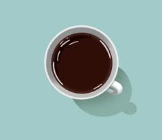 a cup of coffee on a blue background