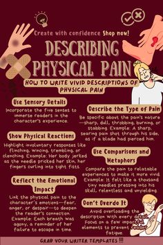 a poster with instructions on how to use physical pain