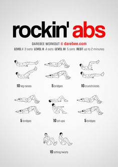 the rockin'abs workout poster shows how to do it