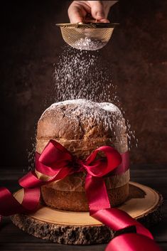 Christmas Showstopper Chocolate Panettone - Photo by © Reka Csulak Three Pod Studio Dessert Aesthetic Photography, Christmas Cake Photography Styling, Christmas Food Advertising, Christmas Cake Photoshoot, Panettone Photography, Snow Product Photography, Christmas Food Photography Styling, Cookie Photoshoot, Christmas Product Photography