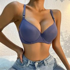 Shein Bra - Lightly Lined Size 80d (36d). Brand New. Willing To Accept Reasonable Offers. Dr Mundo, Bra Outfit Fashion, Dusty Pink Style, Purple Bra, Women Bras, Small Bra, Purple Bras, Purple Collar, Bra Types