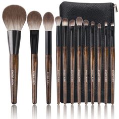 PRICES MAY VARY. ♥【High End Walnut Handle】▬ Feel the Softness, Comfortable to Hold, No Fear of Sweaty Hands, No Slide on Makeup, Fashion and Durable, Walnut Makeup Brushes Set for Cheeks, Nose, Eye, Eyebrow, EyeLiner, Lip. Professional Makeup Brushes Sets ♥【Natural Goat Hair Makeup Brushes Set】▬ Deluxe Quality Hair, Skin-friendly, Soft and Smooth, Big and Fluffy, Easy to Maintain, Premium Animal Hair Makeup Brushes Travel Set Organic, Portable Travel Makeup Brushes ♥【Shiny Aluminum Ferrule】▬ Not Sweaty Hands, Eyeshadow Brush Set, Travel Makeup Brushes, Makeup Brushes Set, Makeup Brush Set Professional, Eye Makeup Brushes, How To Clean Makeup Brushes, Professional Makeup Brushes, Contour Brush