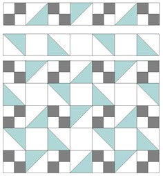 the quilt block pattern is shown in two different colors, one blue and one gray