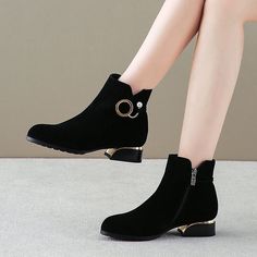 Category:Boots; Upper Materials:Faux Suede,Synthetics; Season:Spring,Fall,Winter; Heel Type:Low Heel; Gender:Women's; Toe Shape:Round Toe; Type:Booties Ankle Boots; Style:Basic; Heel Height(inch):<1; Occasion:Daily; Closure Type:Zipper; Pattern:Solid Color,Solid Colored; Shipping Weight:0.7; Listing Date:07/19/2021; 2024 Trends:Suede Shoes,Heel Boots; Foot Length:; Foot Width:; US Size:null; UK Size:14.5; EU Size:50 Suede Shoes Women, Cheap Ankle Boots, Womens Suede Boots, Goth Boots, Basic Boots, Female Shoes, Winter Ankle Boots, Low Heel Shoes, Suede Block Heels