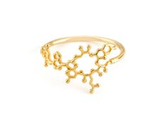 Oxytocin ring. Molecule jewelry. Known as the "Love hormone", Oxytocin is one of the most beneficial molecules in our bodies. Don't miss the chance to wear it every day and make the most.. lovable statement!  ◦ Made with Solid Gold ◦ Various gold colors & karats to choose ◦ Length: 16 mm (0.63 inches) x Width: 11 mm (0.433 inches) - Band thickness: 1.3 mm (0.04 inches) More Molecule jewelry: https://www.etsy.com/shop/largentolab?ref=seller-platform-mcnav&search_query=molecule In case you don΄t k Molecule Jewelry, Love Hormone, Jewellery Drawing, Jewelry Drawing, Solid Gold Ring, Gold Colors, Solid Gold Rings, Our Body, Rings Statement