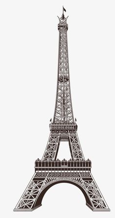 the eiffel tower is shown in black and white