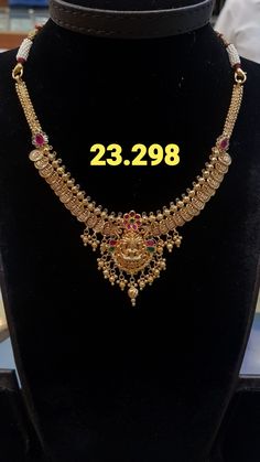 Kasu Necklace Designs Gold, 30gms Gold Necklace Designs, Kasulu Necklace, 30 Gms Gold Necklace Set, Kasu Necklace, Diy Necklace Ideas, Gold Neckles, Mini Haram, Make Your Own Necklace