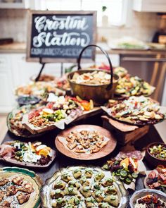 a table filled with lots of different types of food