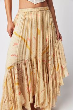 FP One Clover Printed Skirt | Free People Ruffle Long Skirt, Short Wrap Skirt, Skirt Tiered, Skirt Asymmetrical, Free People Maxi, Velvet Mini Skirt, Printed Skirt, Free People Skirt, Free People Denim