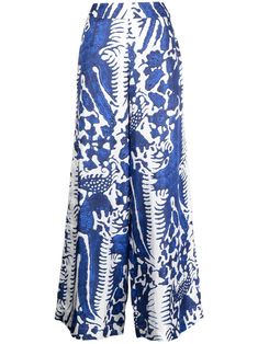 indigo blue silk bandana print high waist wide leg Silk Bandana, Silk Trousers, Printed Trousers, Silk Pants, Bandana Print, Blue Silk, Navy Women, Indigo Blue, Online Shopping Clothes