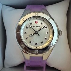 Authentic Michele Purple Jelly Watch With 11 Genuine Topaz Stones. **New Battery Required Purple Watches Women, Purple Watch, Topaz Color, Topaz Stone, Jelly Beans, Accessories Watches, Jelly, Topaz, Women Accessories