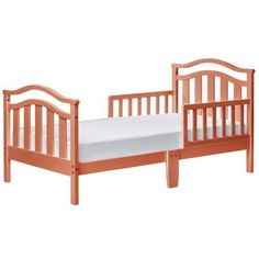 a green bed frame with white sheets on the top and bottom side, in front of a white background