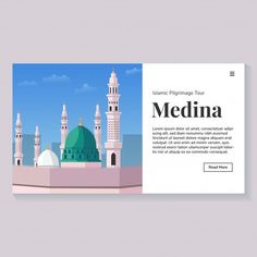 the front and back side of a travel brochure with an image of a mosque