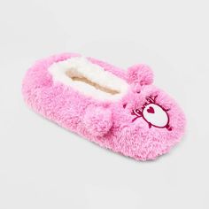 Women's Care Bears Pull-On Slipper Socks with Grippers - Pink S/M Francis Forever, Grumpy Bear, Low Cut Shoes, Target Shoes, Bear Character, Pink Socks, Bear Ears, Pink M, Cute Socks