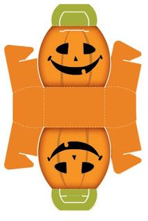 two pumpkin boxes with faces cut out