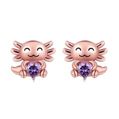 PRICES MAY VARY. Adorable Axolotl Stud Earrings: These cute axolotl stud earrings are designed especially for axolotl lovers. Delicate axolotl ear stud is suitable for your daily wearing, and make you catch the eyes of the crowd. Perfect Jewelry Gift: Perfect gift for wife, daughters, sister, friends, axolotl lovers for valentine's day, mother's day, anniversary, birthday, or Christmas. Ideal gift to your loved one. Meterial: The Axolotl stud is made of 925 sterling silver and rose-gold plated.D Gifts For Daughters, Birthday Jewelry, Womens Earrings Studs, Sister Friends, Earring Post, Ear Stud, Stud Earrings For Women, Birthday Jewelry Gift, Christmas Gift Jewelry