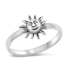 Vintage Smiling Sun Wholesale Ring .925 Sterling Silver Band Jewelry Female Male Unisex Size 5 All our silver jewelry is crafted from .925 silver also commonly referred to as sterling silver. Sterling silver is the standard for beautiful high-quality silver jewelry and can not be replicated by lower priced silver plated jewelry. It is 92.5% pure silver, mixed with alloys to add strength and durability to stand the test of time. We promise superior service which includes fast shipping, great comm Sun Ring, Smiling Sun, Silver Rings With Stones, Female Male, Band Jewelry, Silver Plated Jewelry, Size 10 Rings, Sterling Silver Bands, Pure Silver