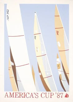 an advertisement for america's cup'78 featuring sailboats