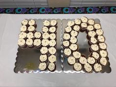 two cupcakes are arranged in the shape of the letter e