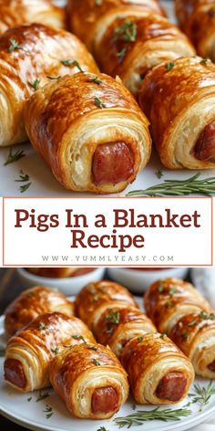 Pigs in a Blanket Recipe Baby Shower Dinner Ideas Food, Pigs In A Blanket Crescent Rolls, Lil Smokies Crescent Rolls, Recipes For 1 Person, Baby Shower Food Lunch, Butter Biscuits Recipe, Apple Fries, Xmas Brunch