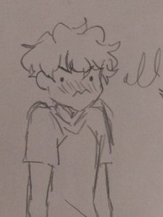 a drawing of a boy with his arms crossed