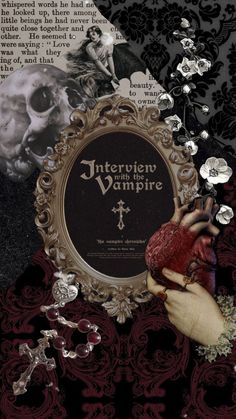 a collage with skulls, roses and an ornate frame on top of the image