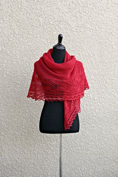 Knit shawl in red color made from 100% wool yarn.The shawl is half-circle shaped and perfectly wide to wrap around the body. Laced edge adds feminine look to simple and elegant body.It can be a perfect gift for mother, sister, wife or friend :)You can wear it as a shawl with an elegant dress or as a scarf with a casual outfit.Measurements:L: 28 inchesW: 70 inchesHand wash and dry flat (or block it if you can).Shown color: Serrano Unfortunately, it's hard to catch red shade correctly with the cam Knitted Wrap, Shawl Wedding, Bridesmaid Shawl, Red Shawl, Hand Knit Shawl, Knitted Shawl, Wrap Gift, Knit Shawl, Woven Scarves