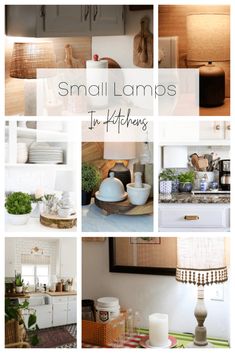 small lamps in kitchen and dining rooms with text overlay that reads, small lamps in kitchen