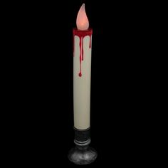 Battery operated Halloween candle lamp with red blood drip. Realistic orange flame color that flickers. Includes an antique silver color base Blood Effect, Candles For Halloween, Office Halloween Decorations, Dripping Blood, Blood Drip, Fall Accents, Halloween Candle, Traditional Candles, Flameless Led Candles