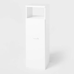 an empty white cabinet on a white background