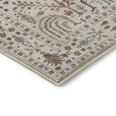 an area rug with various designs and colors