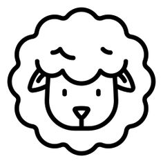 a black and white drawing of a sheep's face