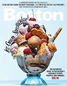 an ice cream sundae on the cover of boston magazine